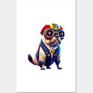 Childish Pug in Pirate Hat - Cute and Playful Dog with Pirate Costume Posters and Art